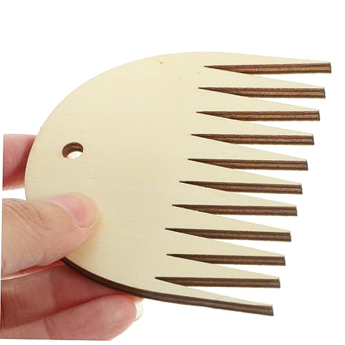 Miniatura 4 de Milisten Herramienta de tejido de tapicería, peine de telar de madera, peine de herramientas trenzadas DIY