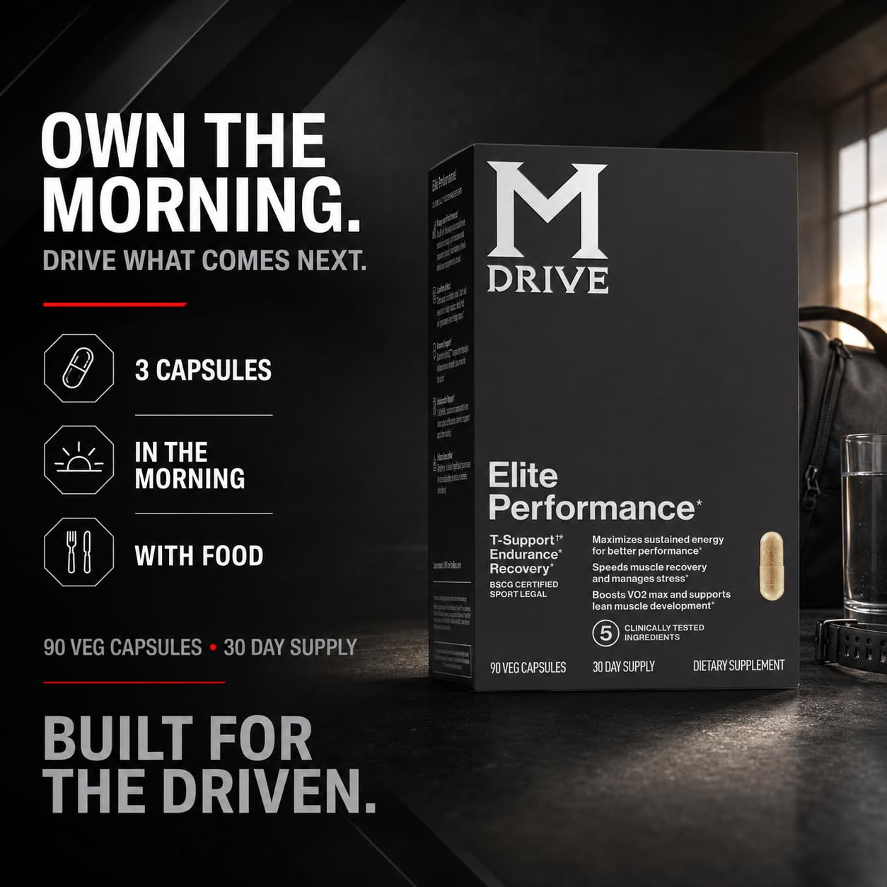 M Drive Elite Testosterone Booster & Performance Support for Men, 90ct — Amazon image 6