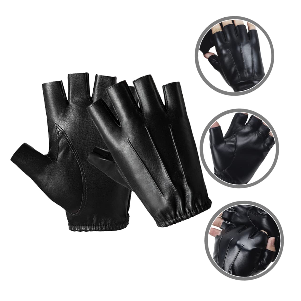BESPORTBLE Guanti da ciclismo mezze dita guanti da pesca guanto vello guanti da guida UV dito guantini palestra guanti da equitazione guanti da bici in pelle guanti da esterno Black