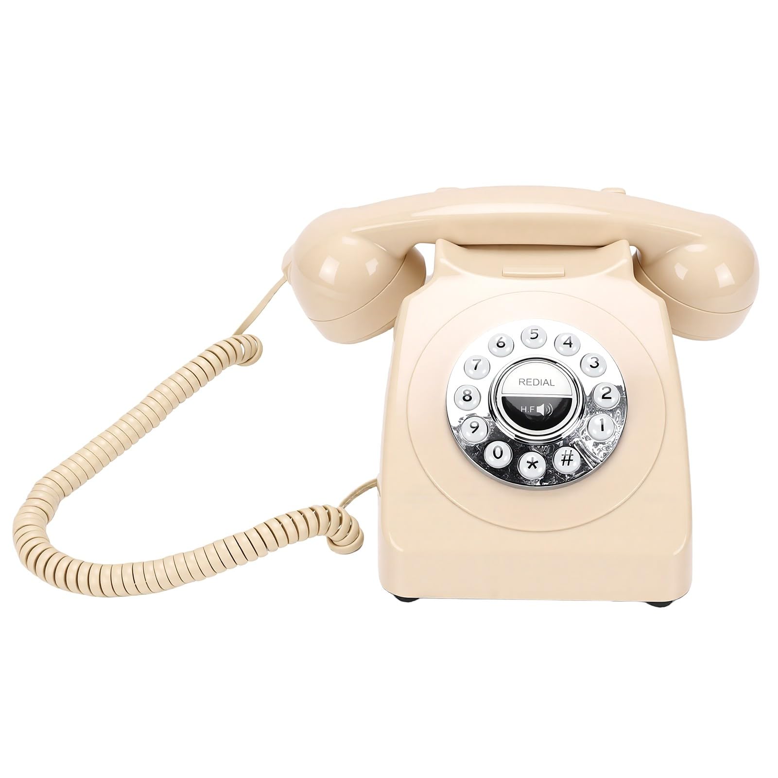 Sxhlseller Teléfono Bluetooth Retro Vintage, Teléfono Fijo Inalámbrico con Altavoz Bluetooth para Conexión de Inteligente en Casa y Oficina