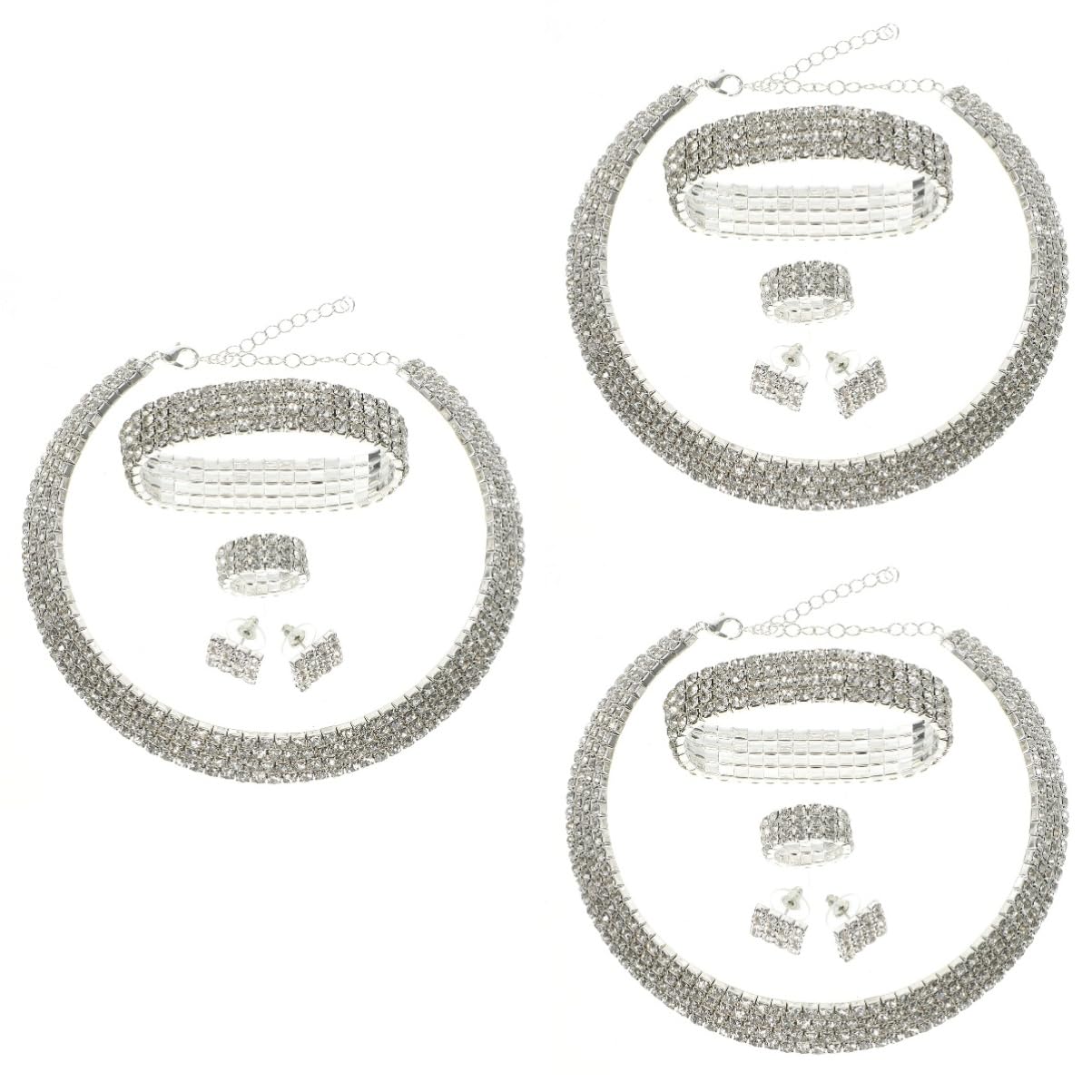 VALICLUD Pendientes De Plata A La Moda Joyería De Oro Para Mujer Kit De Joyería Collares De Cuentas Para Mujer Aleación