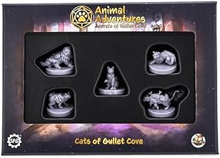 Steamforged Games Dungeons and Dragons Miniatures – Animal Adventures: The Cats of Gullet Cove – 5 Pieces 32MM Unpainted – Compatible with DND 5e and Other Tabletop RPG Games
