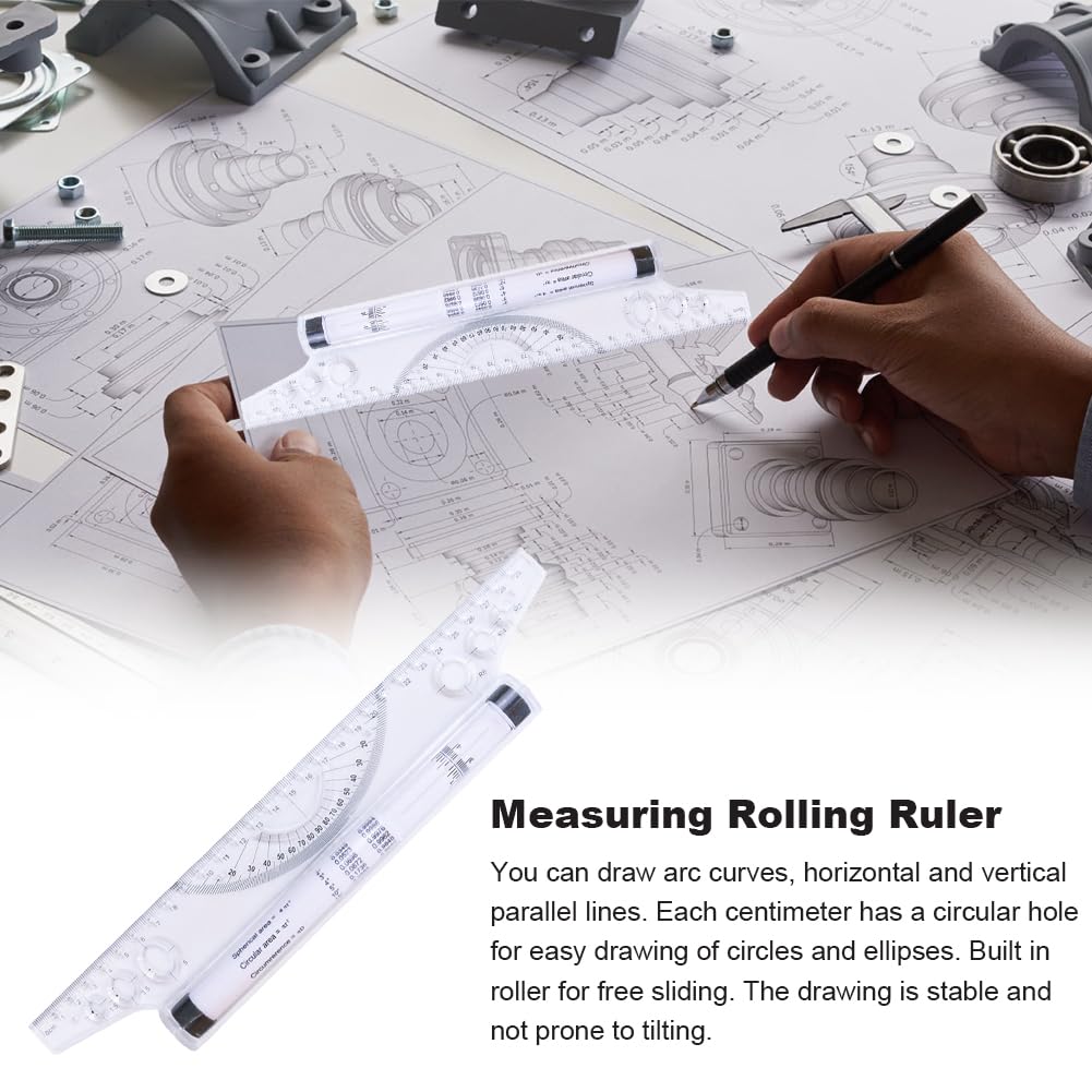 Instrument Dessin Technique Règle Roulante Multifonction 30 Cm - Règle à Angles, Parallèle, Rapporteur - Pour Dessin, Cartographie, Couture Instrument Dessin Peinture