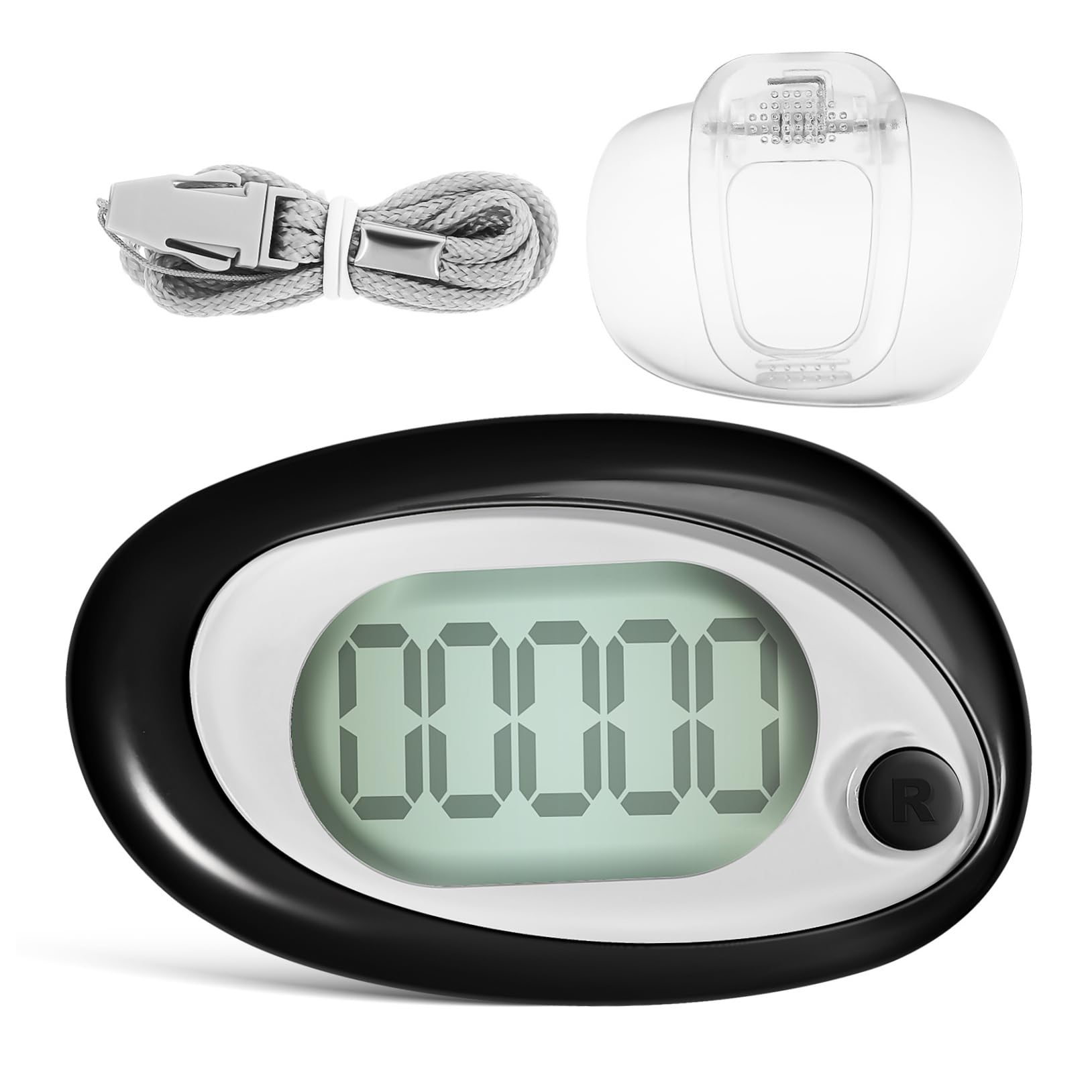 BESPORTBLE Pédomètre Podomètre pour Marcher Podomètre Portable Compteur De Pas Portable Clipser Le Compteur De Pas Sportif Podomètre Au Poignet pour Marcher Traqueur Agrafe 3D Plastique Black