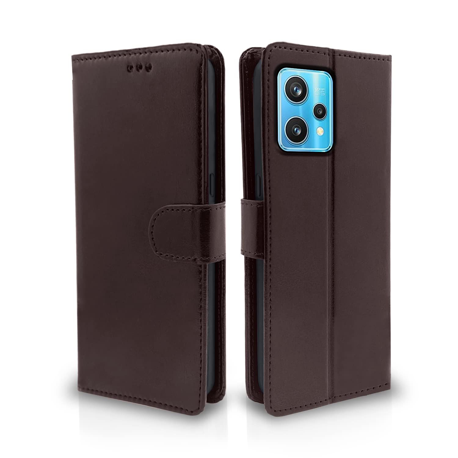 Pikkme Realme 9 Pro Plus 5G Flip Case Leather Finish | Inside TPU with Card Pockets | Wallet Stand and Shock Proof | Magnetic Closing | Complete Protection Flip Cover For Realme 9 Pro Plus 5G (Coffee) (B0BK6QRNPM) Amazon Price History, Amazon Price Tracker