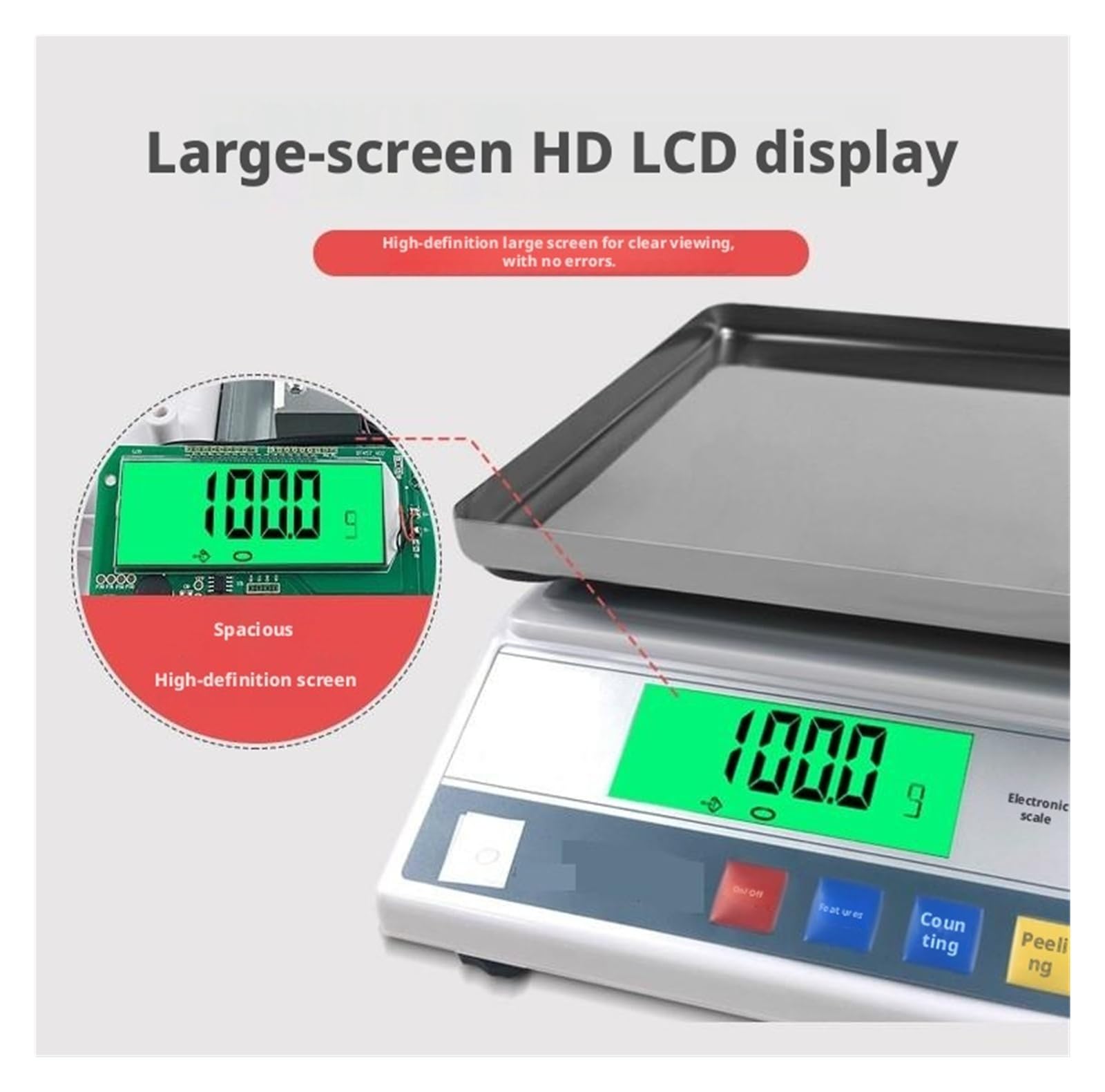 Báscula de mesa electrónica de 0,1g, báscula de cocina LCD Digital, adaptador, balanza de peso, 13 unidades(10kgx0.1g)