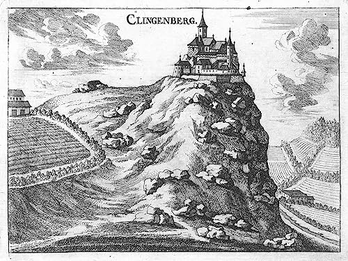 Peinture Abstraite Vue du château de Klingenberg Poster Georg Matthaus Vischer 60x90cm
