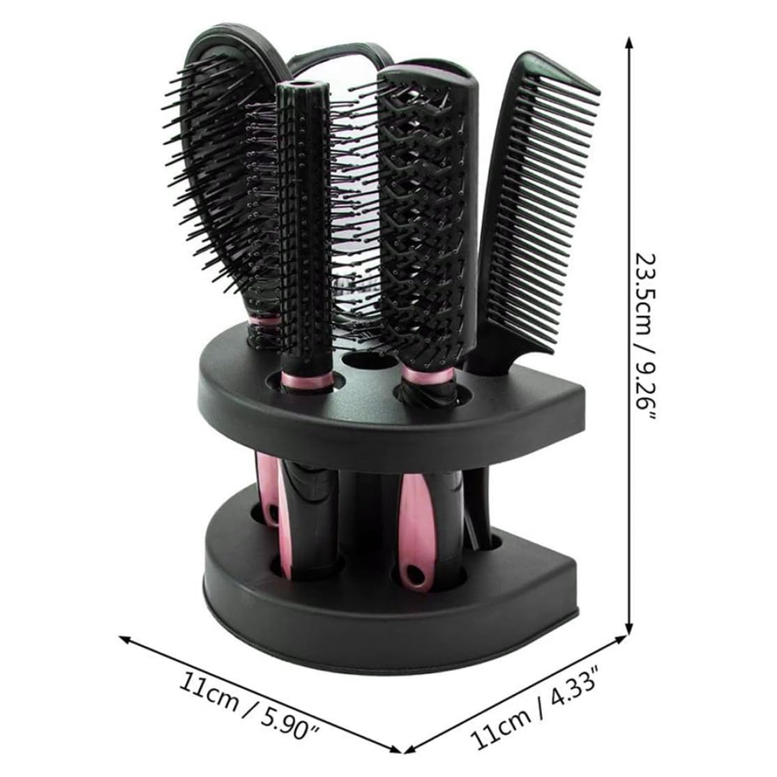 5PCS Haarpflege Pinsel Set Frauen Kamm Set Damen Salon Haar Massage Professionelle Styling Werkzeuge mit Spiegel Halter