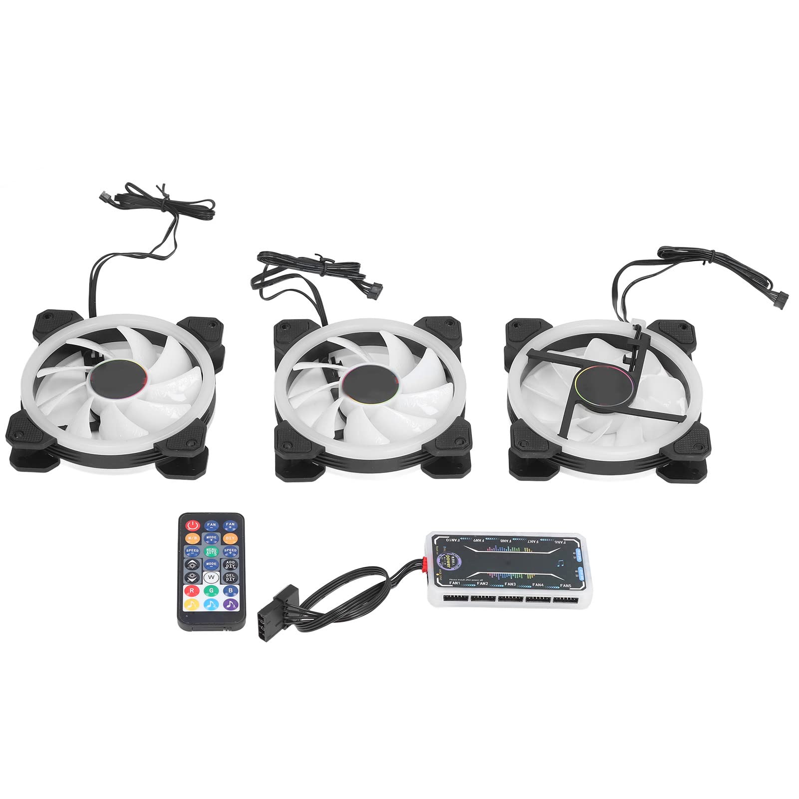 Jiawu 3 Piezas Ventilador RGB de 120mm con Control Remoto para PC Gaming