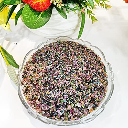 Image of Reiki Crystal Mixed Tourmaline Chips Stone for Vastu Natural Mixed Tourmaline Crystal Chips for Aquarium Home Decor Garden Table Decor Stones Pebble Reiki Gemstones 1 Kg