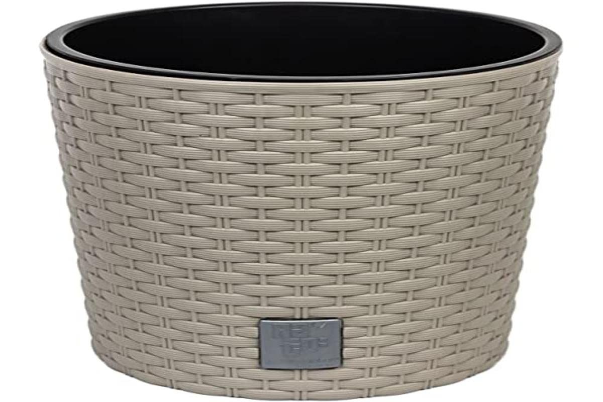 Pot rond mocca de 15,3 litres pour décorer votre terrasse fleurie