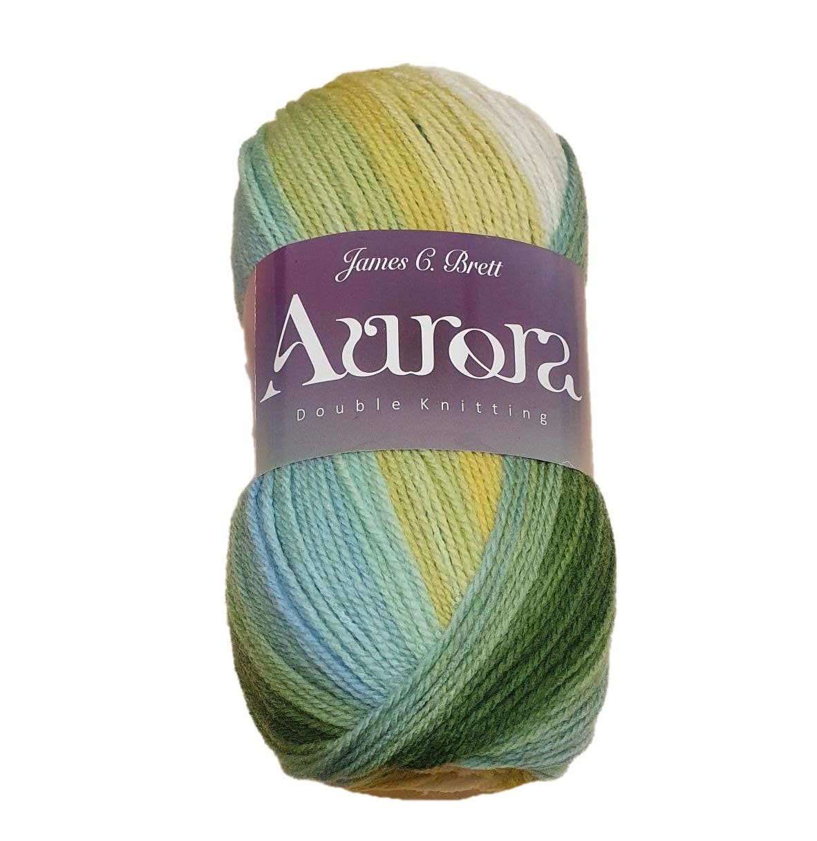 James C Brett Aurora Double Knitting Crochet Yarn Wool - 5x100g Balls - AU06
