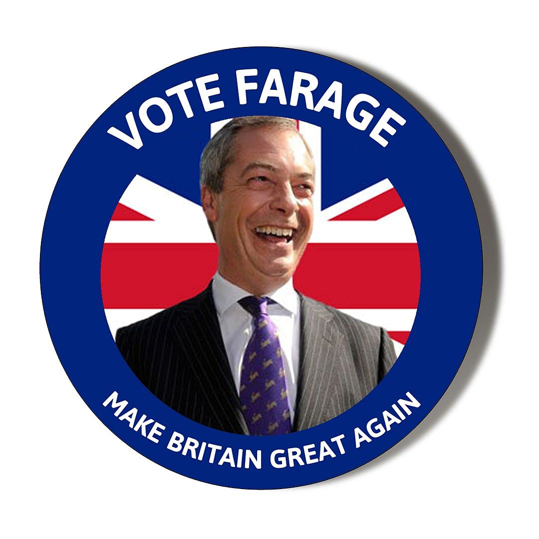 Gift Insanity Multi Nigel Farage Laughing Brexit 10 X 56Mm Vinyl Stickers Pack Of 10