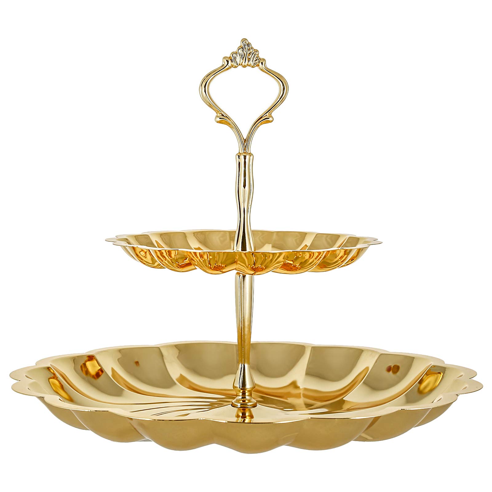 Linkage stainless steel candy dish 2 tier gold