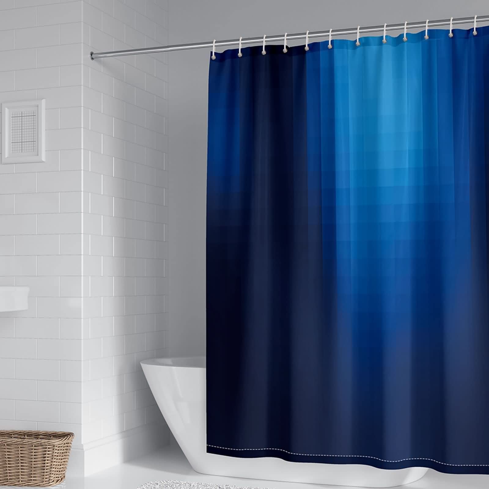Tenda da doccia impermeabile, fantasia tende da doccia in poliestere, blu scuro, 165 x 200 cm, decorazione vasca da bagno