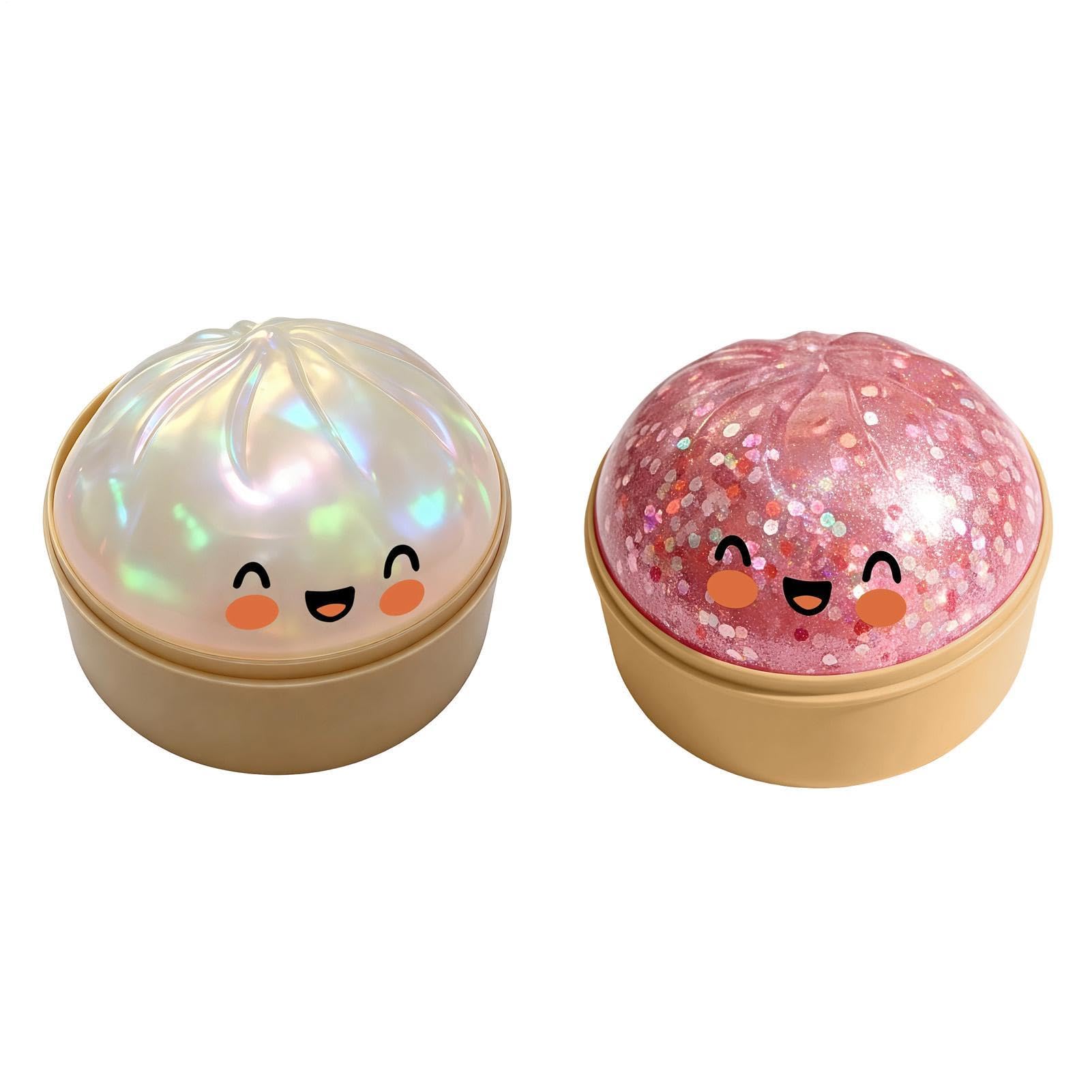 2pcs Glitter Dumpling Squishy1, mystery1 Dumpling Squishy1 Box original1, Anxiety1 Relief Fidget Toy, Soft Squeeze Decompression1 Dough