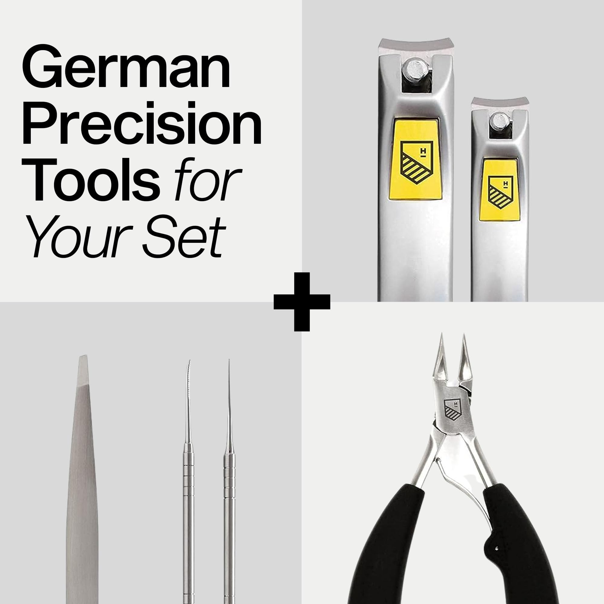 Harperton Nail Clippers Set - 2 Pack Stainless Steel Ingrown Toenail Tool, Professional Fingernail & Toenail Clippers for Thick Nails (Pedicure Nail Clippers)