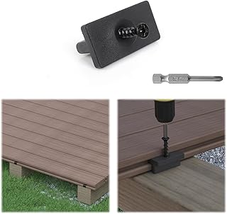 Muzata 200PCS Hidden Deck Fasteners for Composite Decking Boards Universal Hidden Polypropylene Clips with Metal Screws for 100 SQ. FT. M029