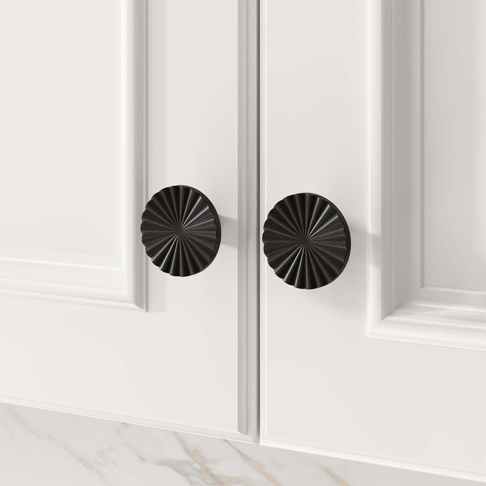 homdiy 10 Pack Dresser Knobs Black Cabinet Knobs, Solid Zinc Alloy Drawer Knobs Vintage Knobs for Dresser Drawers, Single Hole Drawer Pulls for Kitchen Bedroom Bathroom - 5