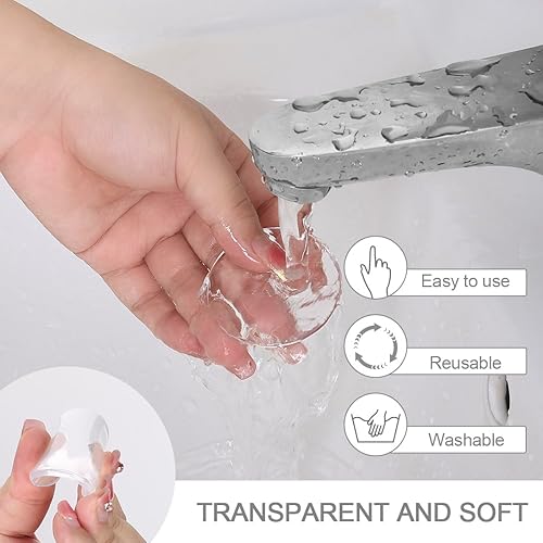 Miniatura 2 de Starkitchen Protector de pared de 8 piezas en silicona autoadhesiva, a prueba de golpes y silencioso, tapón de manija de puerta de pared