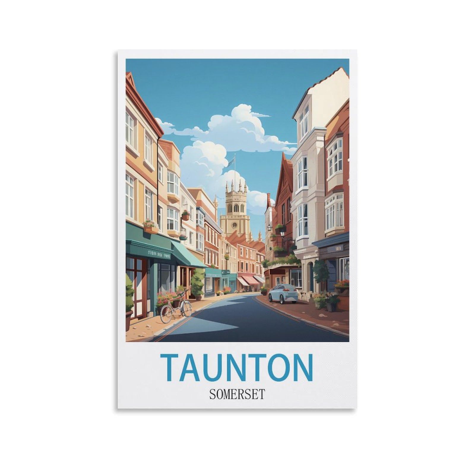 Taunton Somerset Vintage Travel Posters 12x18inch(30x45cm) Canvas Art Poster And Wall Art Picture Print Modern Family Bedroom Decor