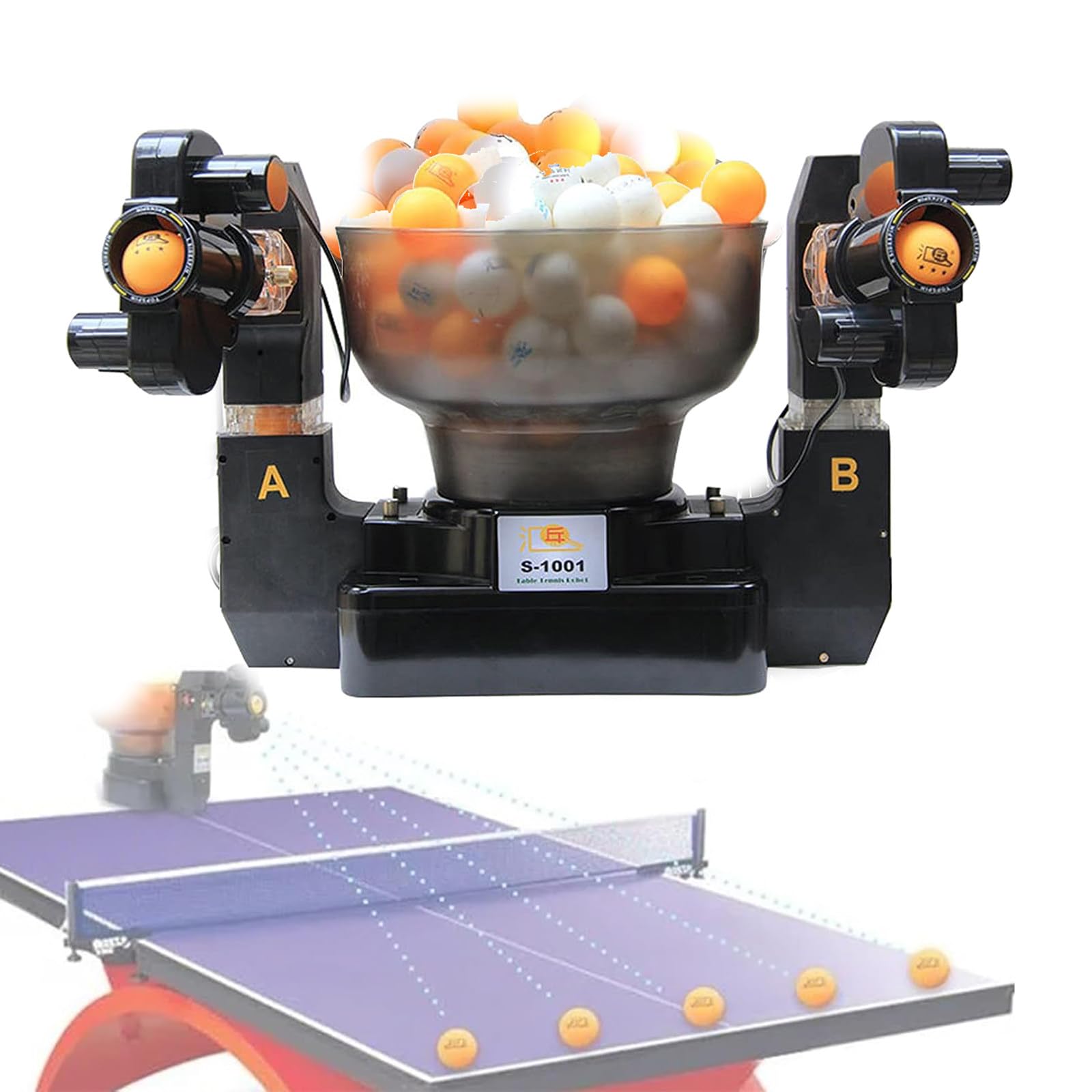 Amazon.co.jp: ダブルヘッド卓球ボールマシン、自動ピンポンボール  