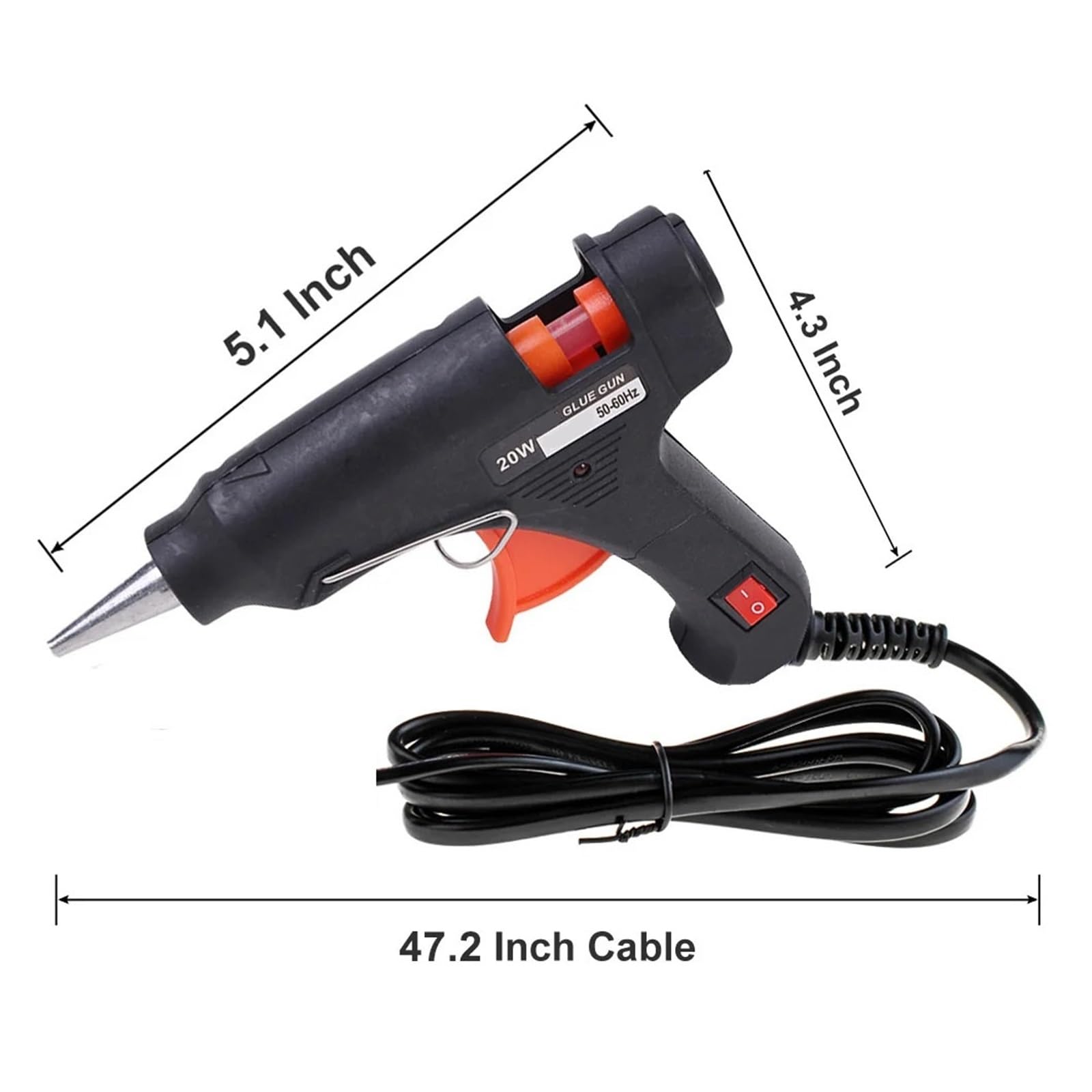 Pistola For Colla A Caldo Da 20 W Mini Pistole Industriali For Uso Domestico Temperatura Di Calore Strumento Riparazione Termoelettrica Utilizzare Stick 7 * 100mm(1PC 20W white)
