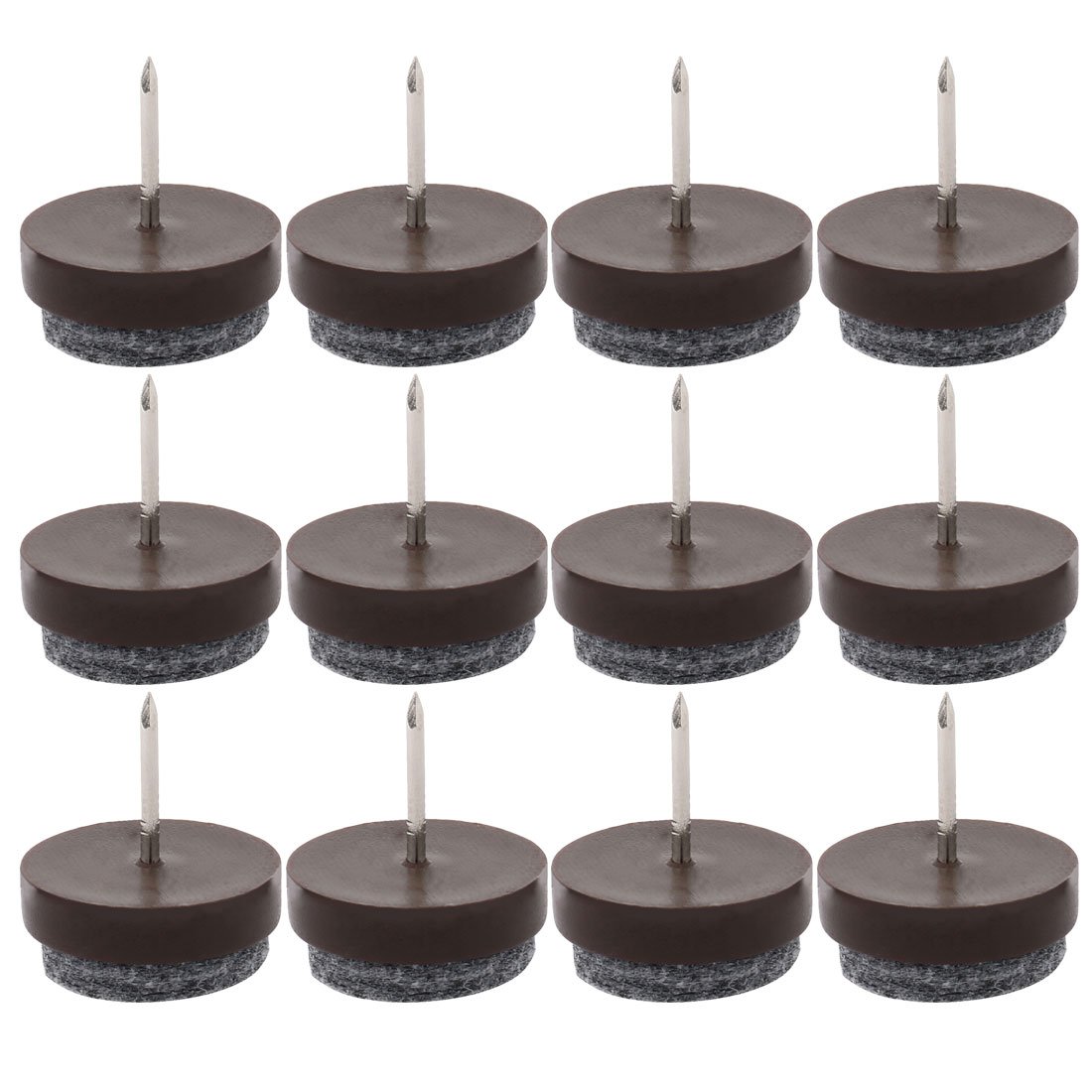 Home Table Chair Furniture Feet Legs Floor Protector Felt Pad Nails Pack of 12 Dark Brown id cf9