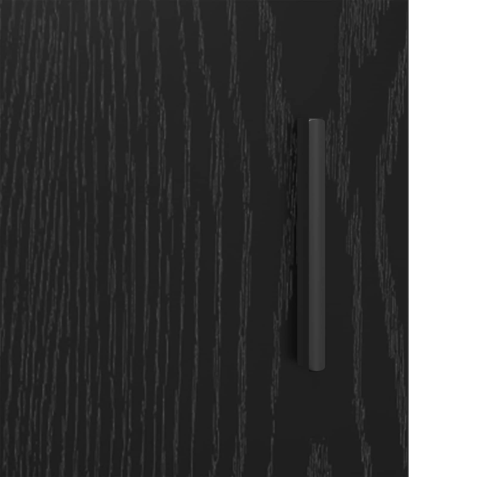 Juego de muebles de baño (3 piezas, aspecto de roble, material de madera), color negro