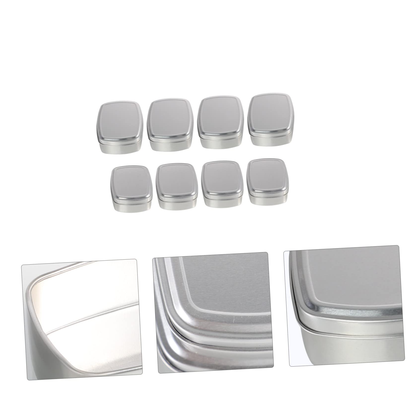 MAGICLULU Pz Scatola di alluminio per sapone fatto a mano contenitori per cosmetici contenitori cosmetici coperchio a vite piccolo barattolo con coperchio lattine quadrate casi di