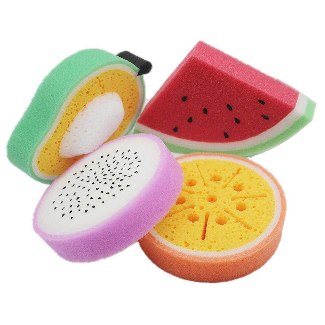 3pcs Esponja De Ducha Fruta Linda Forma De Esponja De Baño Baño Cepillos Esponjas Depuradores De Baño Herramientas Para Niños Niños Color Al Azar