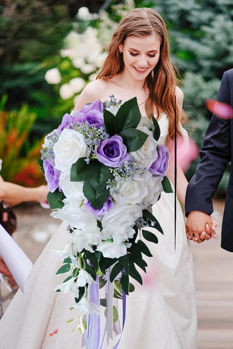Amazon.com: ChezMax Wedding Bridal Bouquet Artificial Rose Flowers