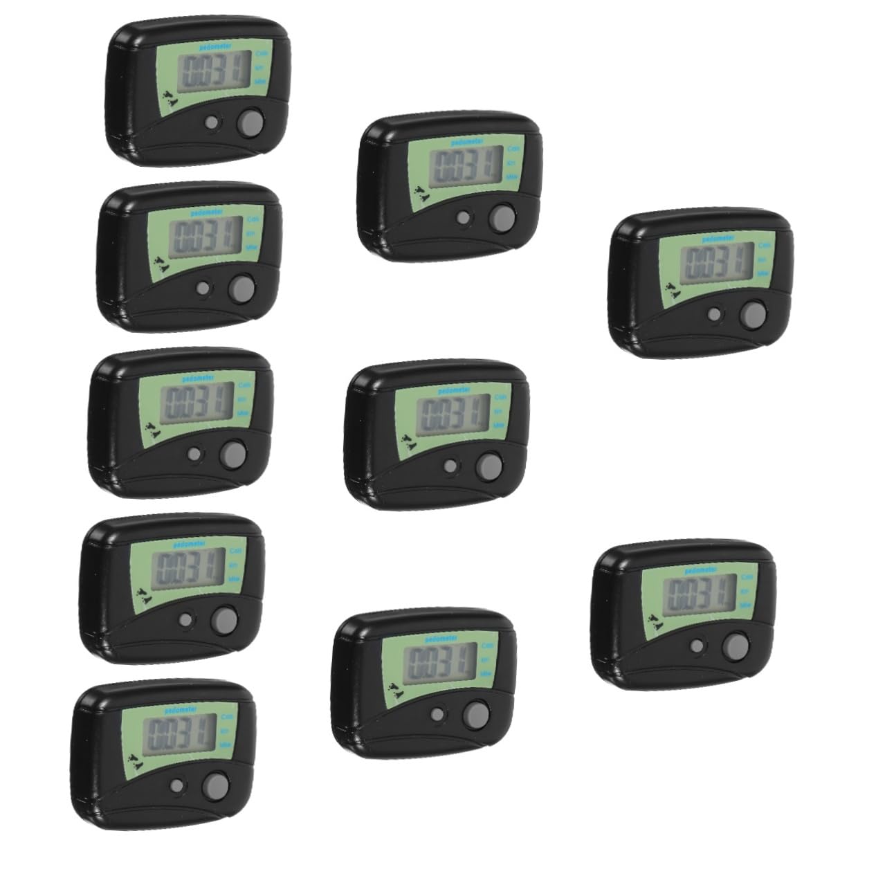 10 Pièces Compteur De Distance à Pied Podomètre pour Marcher Compteur De Pas Numérique EUR De Pas Podomètre Clip sur EUR De Calories Black