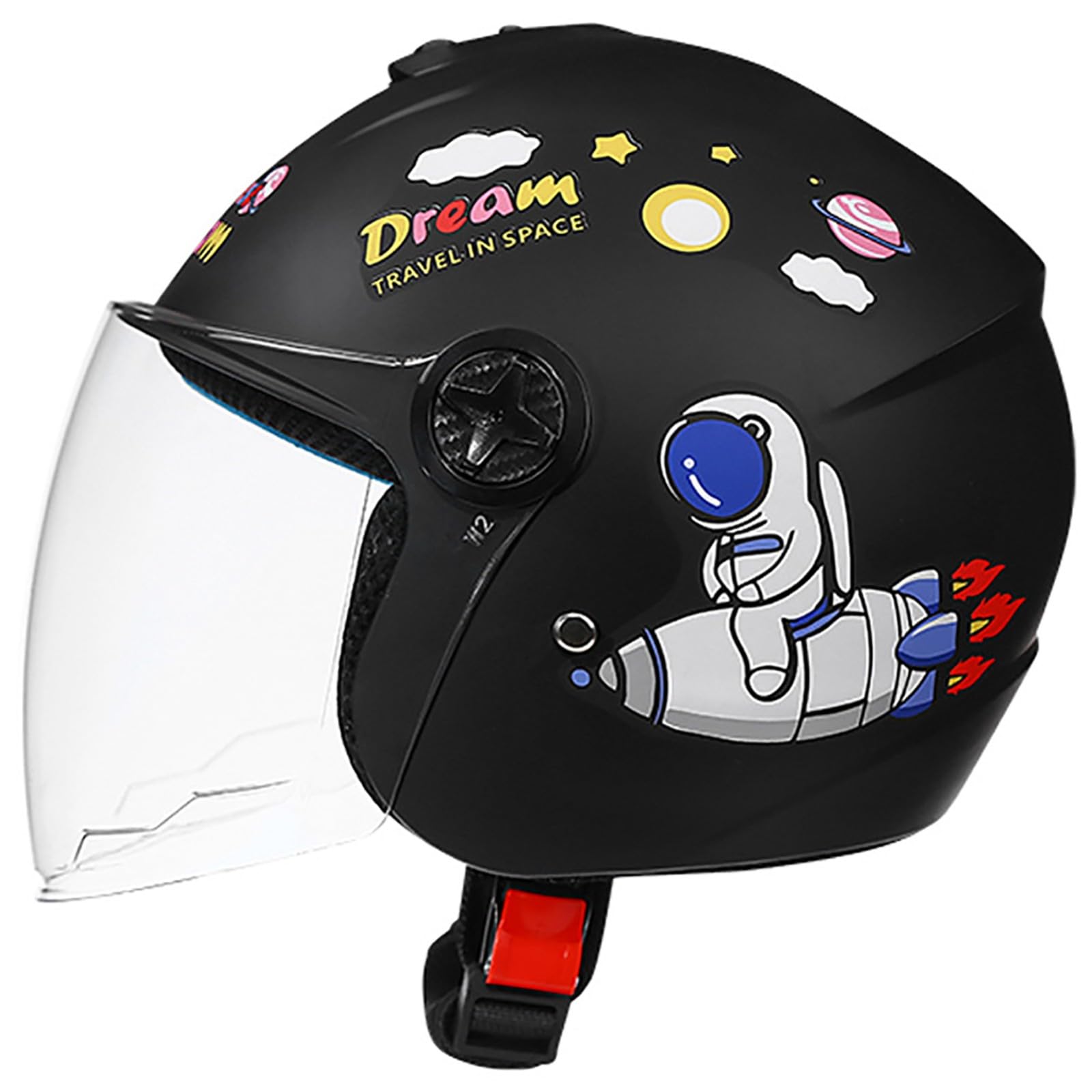 Casco De Motocicleta Abierto para Niños De 3 A 12 Años, Homologado Según La Norma ECE 22.06, para Scooter Infantil Y Moto
