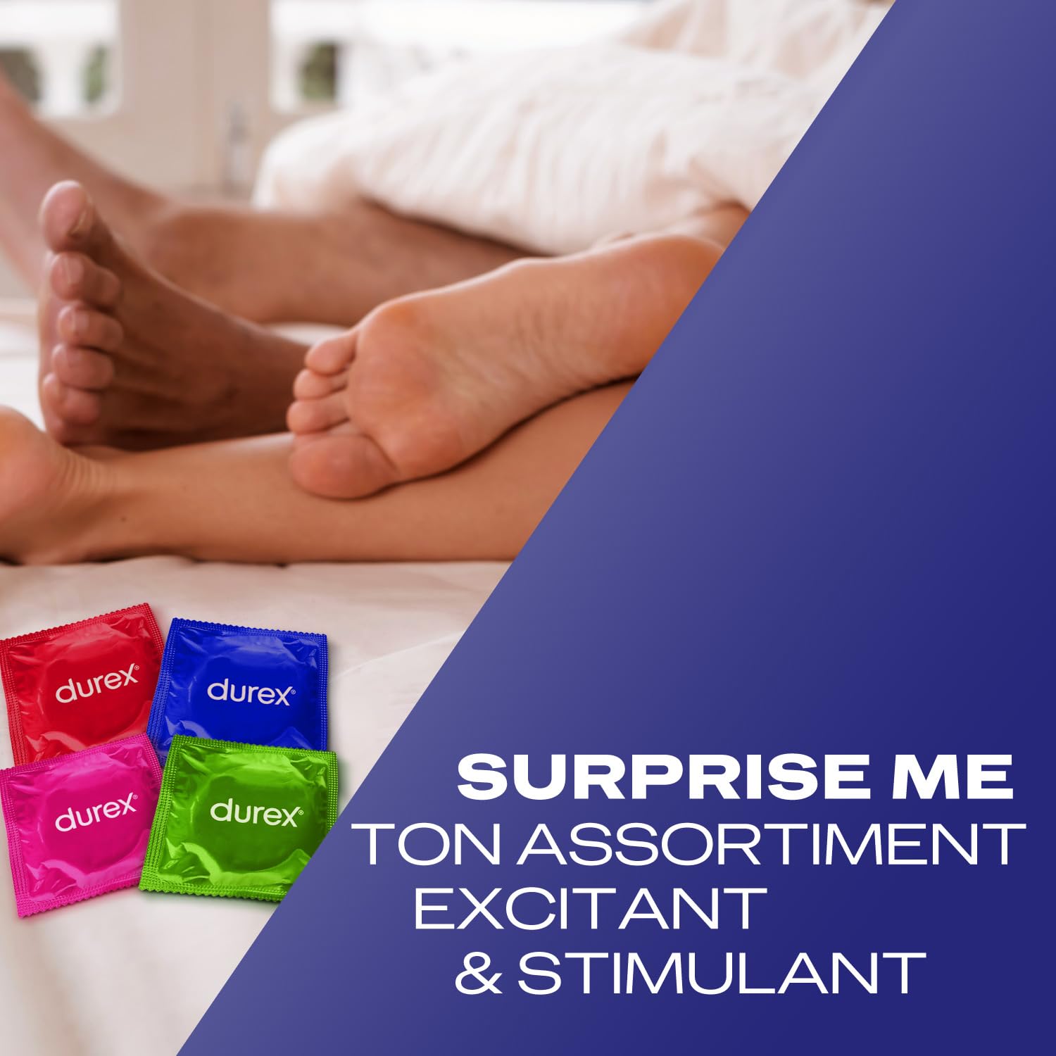 Durex SURPRISE ME - 40 Préservatifs - Assortiment Stimulant - Boîte Design