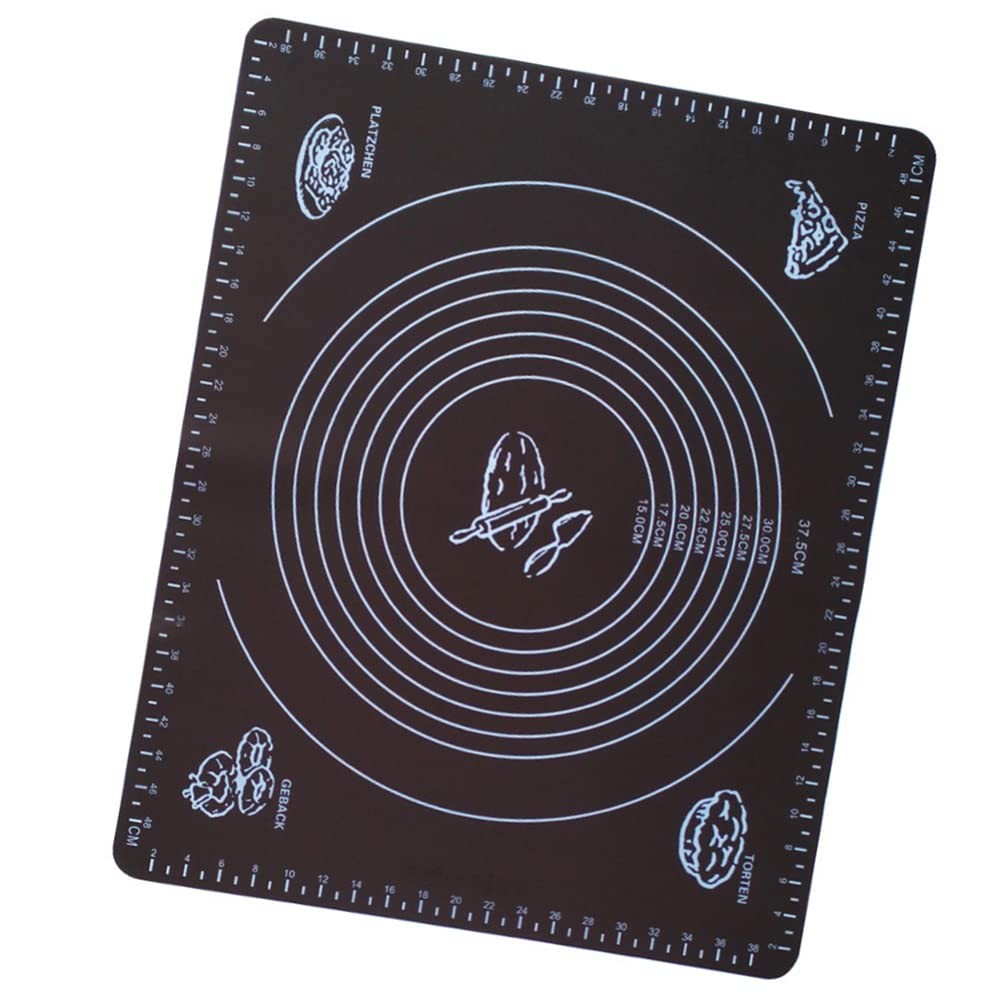 Kichvoe 2 Stück Große Silikon Backmatte 50x40cm mit Zentraler Maßskala Antihaftbeschichtet und Rutschfest zum Ausrollen von Teig für Pizza und Pasta