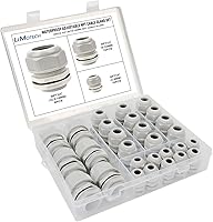 Vista 10 de LeMotech Paquete de 5 prensaestopas NPT de 3/4 pulgadas, impermeables, ajustables, conectores de cable de 0.492-0.709 in, juntas de nailon negro