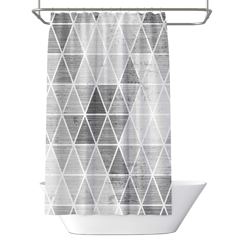 BQEE Multi Waterproof Shower Curtain, Polyester Bathroom Curtain with 12 Hooks 72x72 Inches (line B)