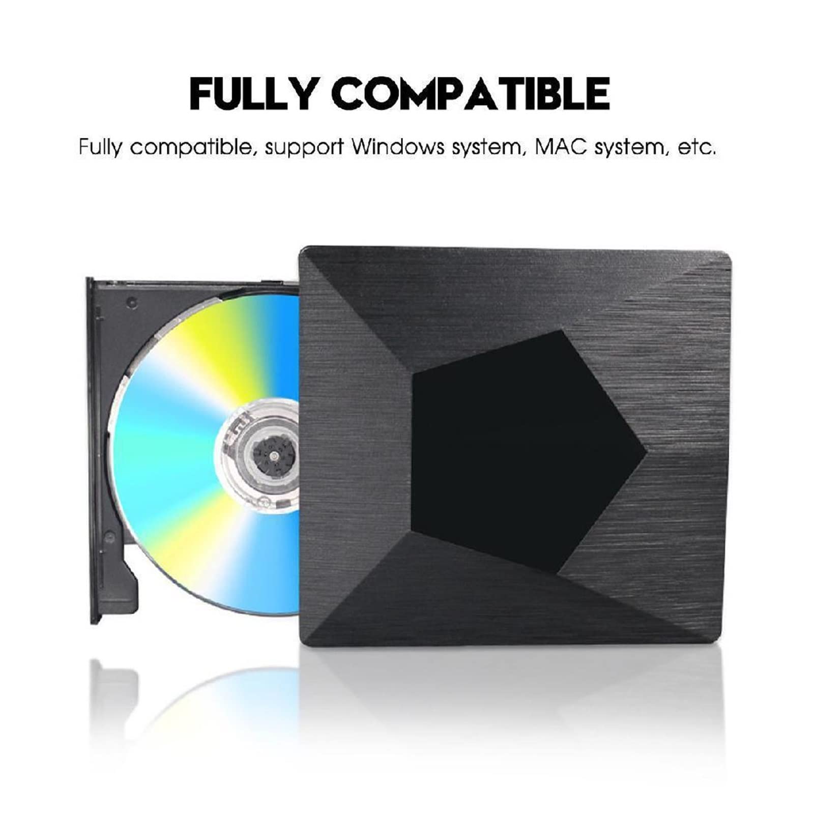 Zewnętrzny napęd DVD napęd optyczny USB/typ C odtwarzacz CD ROM nagrywarka CD-RW nagrywarka czytnik przenośny rejestrator przenośny do laptopa do samochodu i dzieci