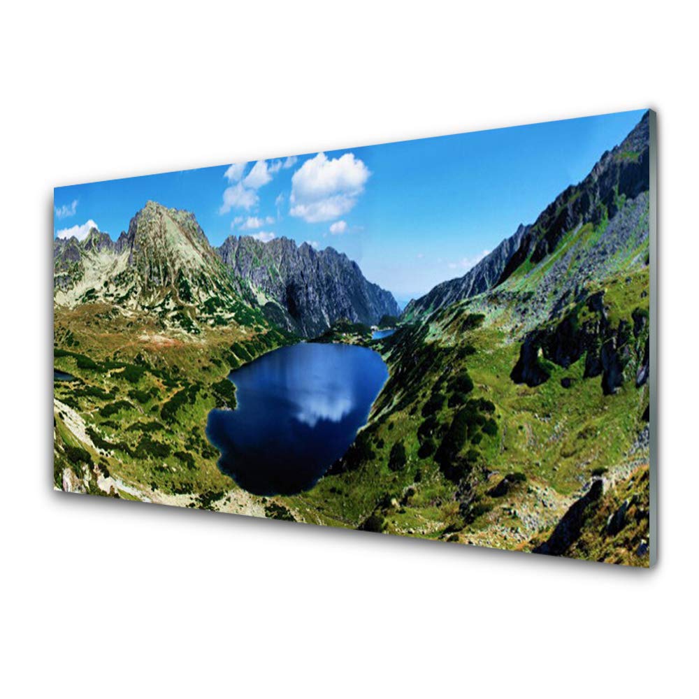 Tableau en verre acrylique 100x50cm Tulup - Décoration murale avec paysage de lac de montagne
