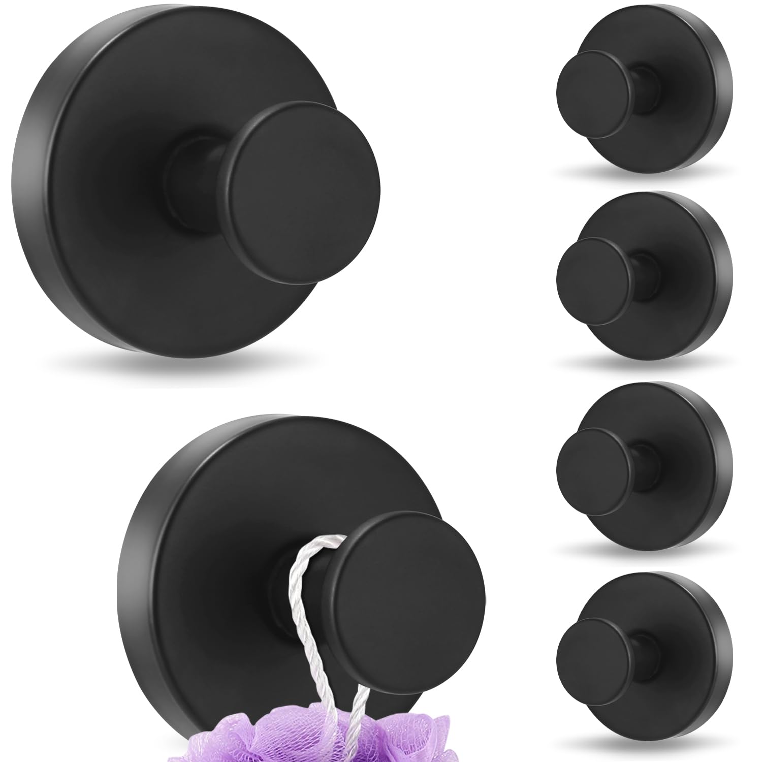 Zaxiva Lot De 6 Crochets à Ventouse, Crochet Ventouse Puissante Sans Perçage Pour Carreaux, Patere Murale Réutilisables Et Amovibles En Acier Inoxydable Pour Cuisine, Salle De Bain, Fenêtre Lisse