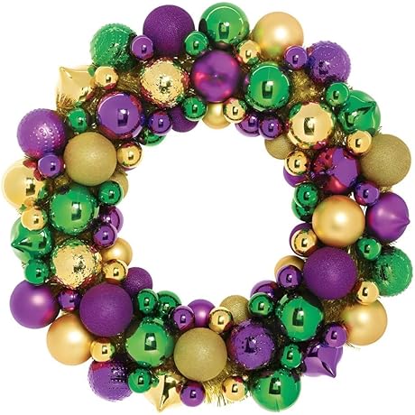 Mardi Gras Wreath - 19" Multicolor Decoration