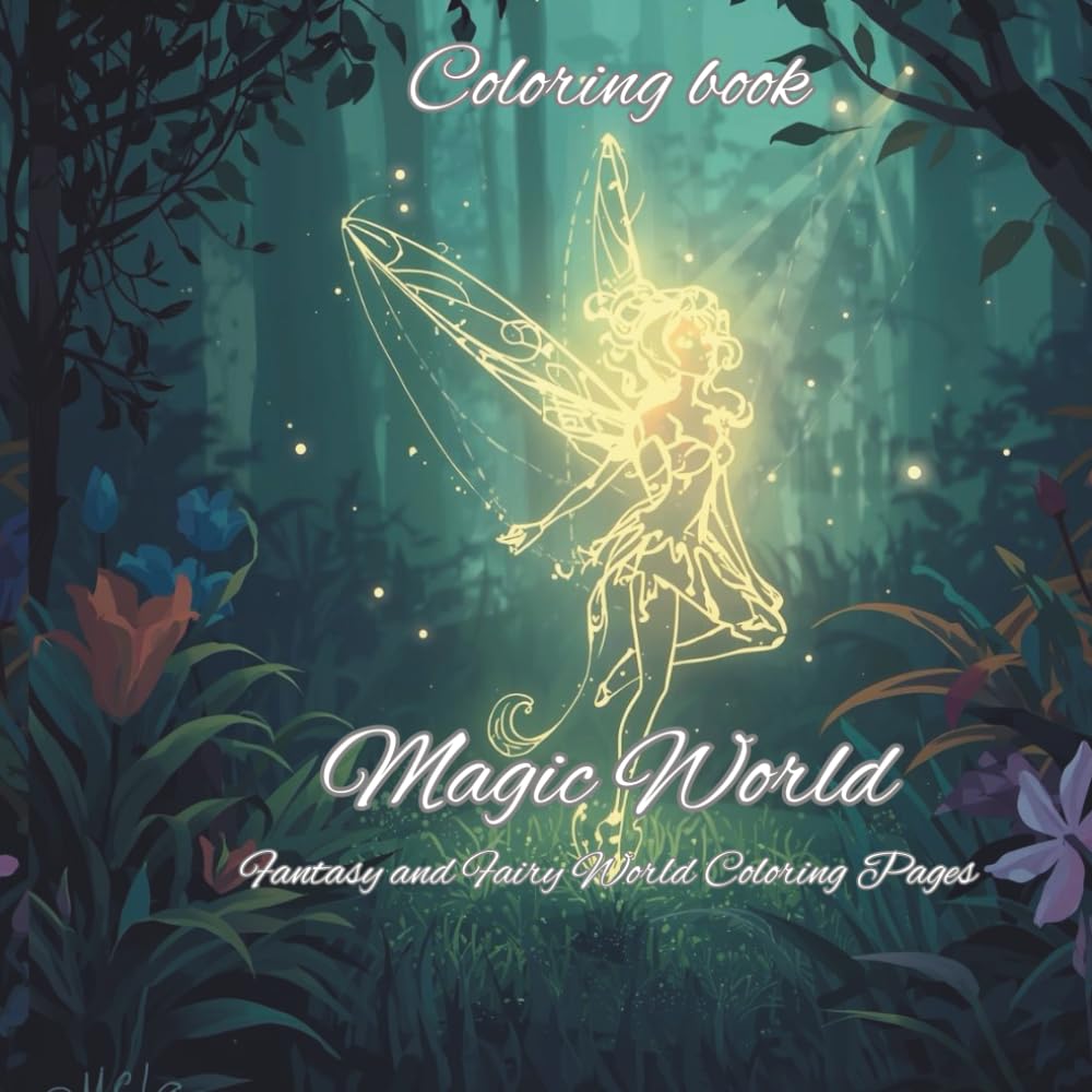 Coloring book: Magic World: 30 Fantasy Creatures, Magical Worlds & Fun Scenes to Color