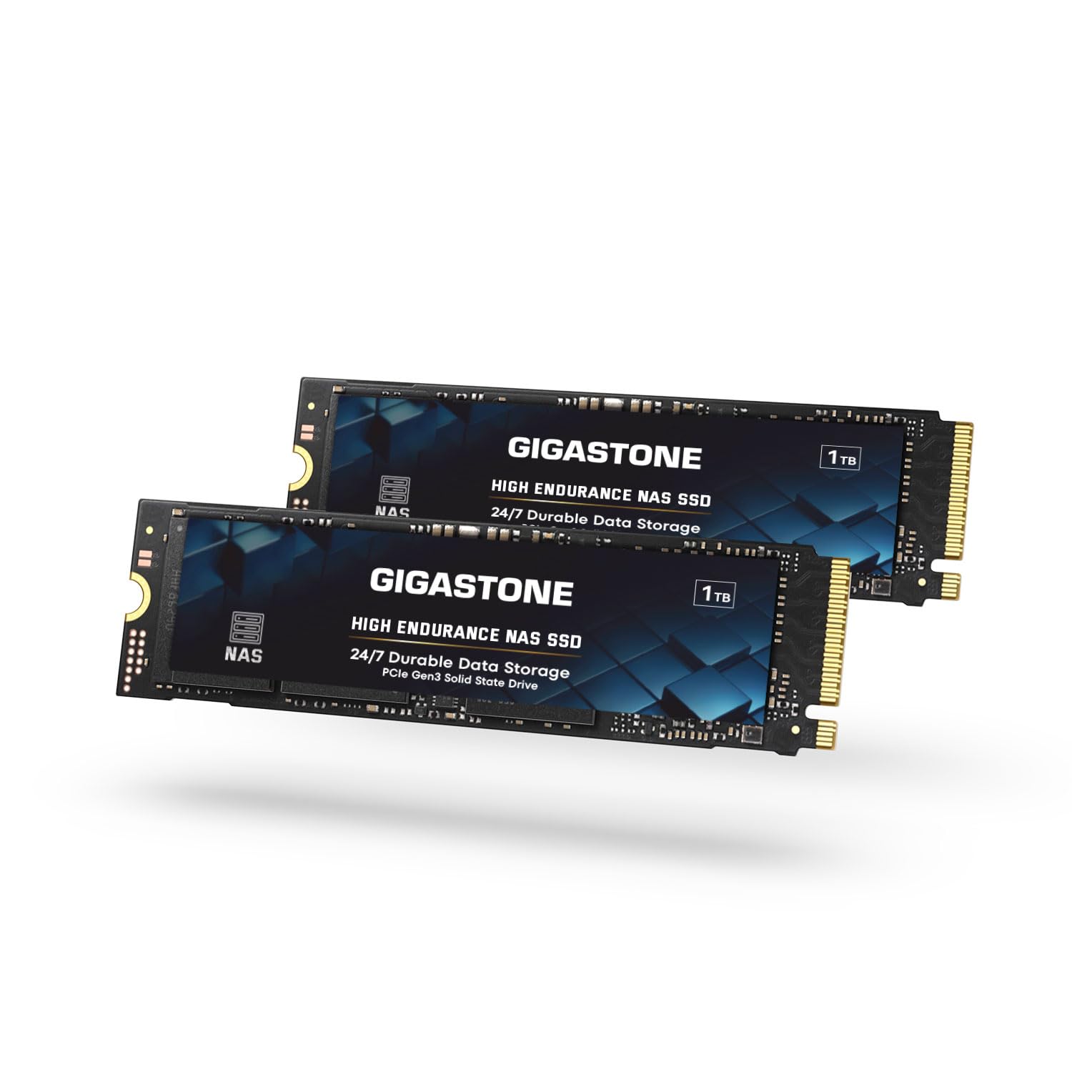 Gigastone SSD 1TB (2-Pack) M.2 NAS SSD 24/7 High Endurance Cache for Network Attached Storage Business Data Center Personal Cloud PCIe 3.0 NVMe NAS Internal Solid State Drive
