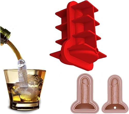 Divertidos moldes de hielo  Moldes de silicona pequeños 3D  Molde de silicona para cubitos de hielo para cóctel helado, whisky y té, 2 unidades