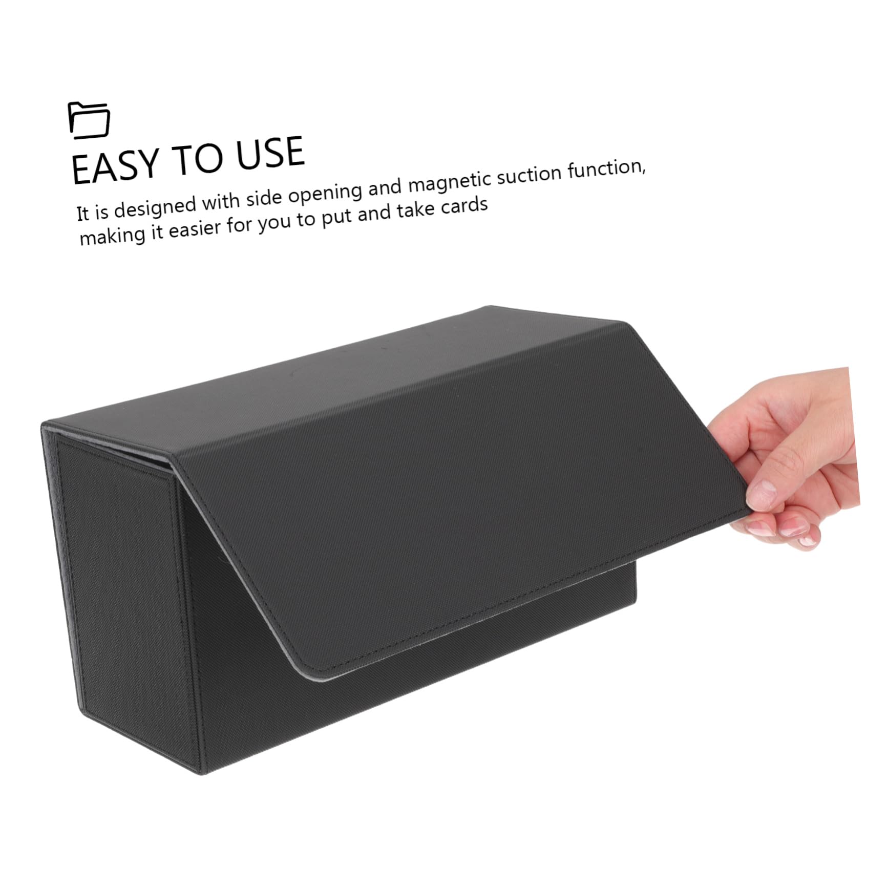 Vaguelly Custodia per Carte Sportive Pu Nera, Contenitore Grande | Scatola Organizer per Collezione, Facile da Trasportare, Protegge Dall’ordine e Dalla Perdita