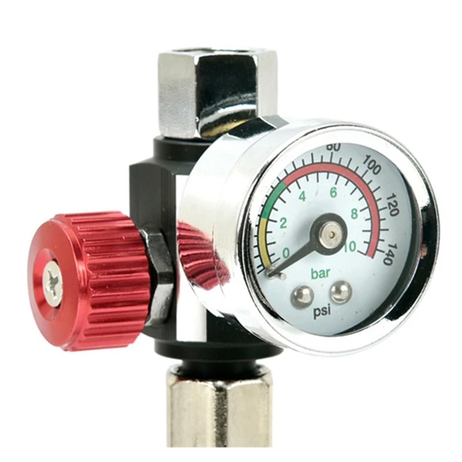 Regolazione della pressione pneumatica Valvola regolatrice del compressore d'aria con manometro, for un controllo preciso negli utensili pneumatici/aerostatici(Red)