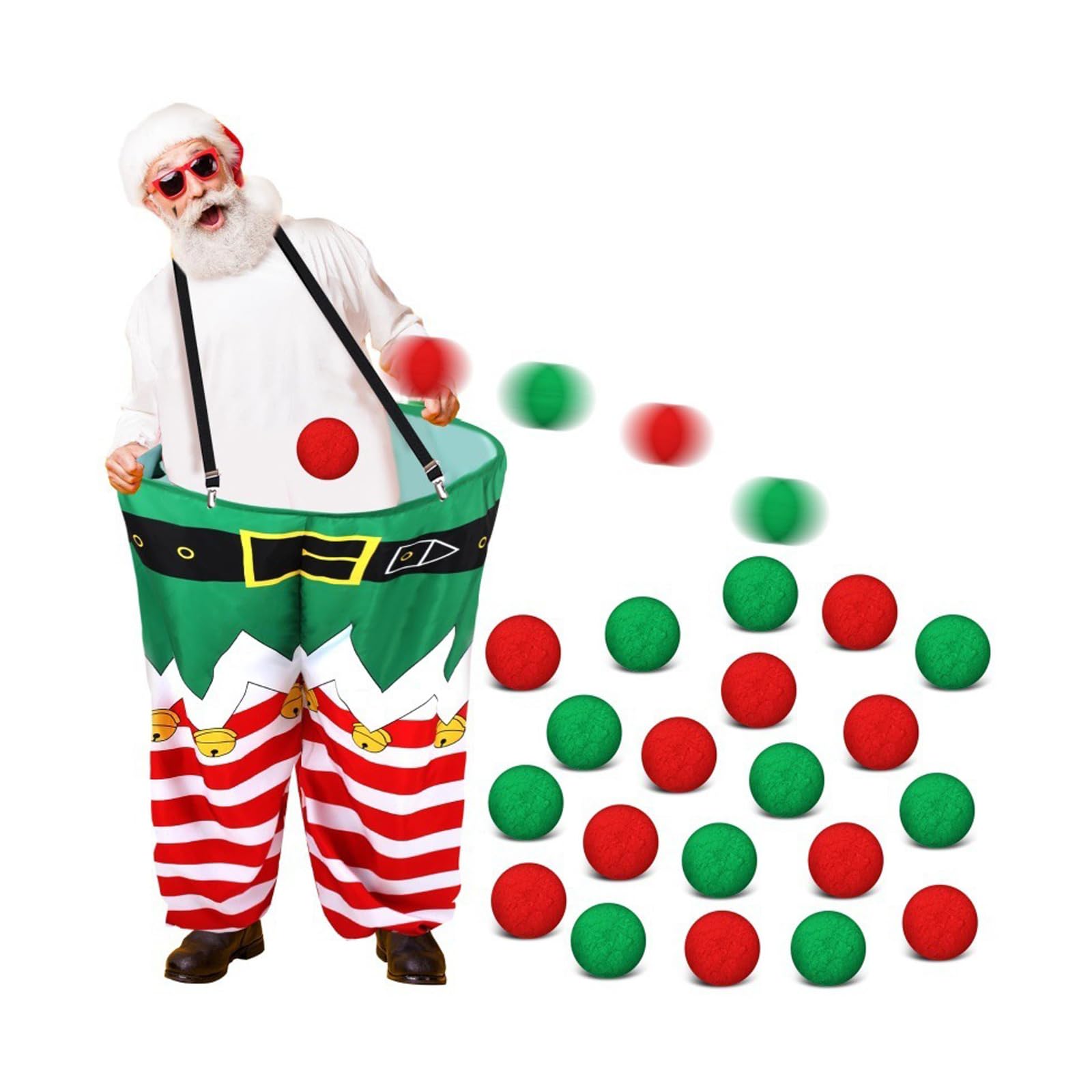 Nucelit Of 1 Flexible Celebratory Game Celebratory Pants Fabric Ball Toss for Family Gatherings Schools Game Accessories Christmas Themed Participatory Soft Fabric Balls Toss Yard