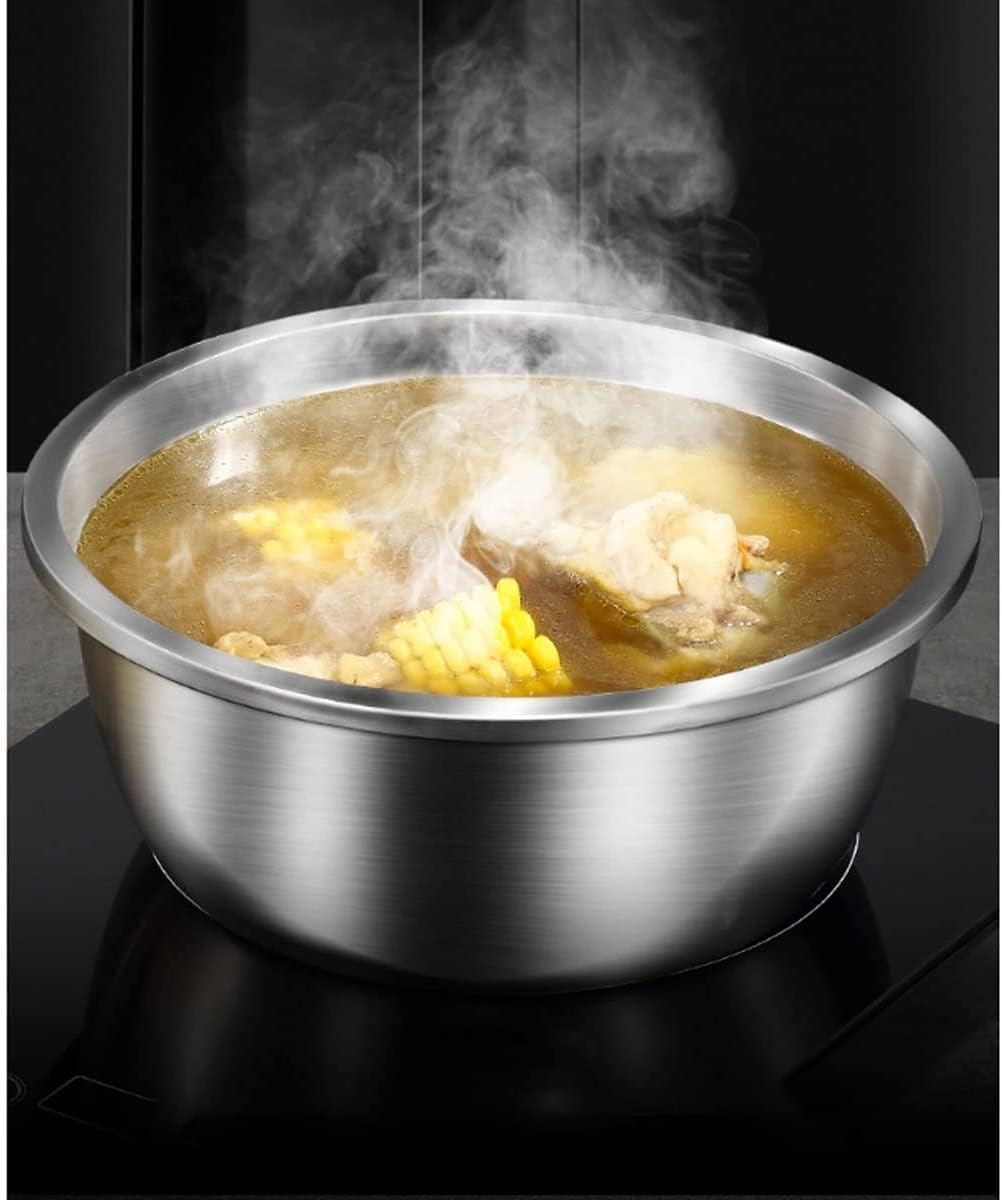 Ollas y sartenes, cuencos for mezclar, juego de 5 piezas, lavabo nido, apto for cocina de inducción, cocción al horno, almacenamiento que ahorra espacio, acero inoxidable 304