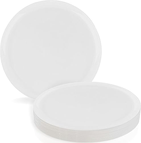 Smarty Had A Party Platos de repostería de plástico transparente con diseño redondo plano (6.25 pulgadas), paquete de 10, desechables y elegantes,